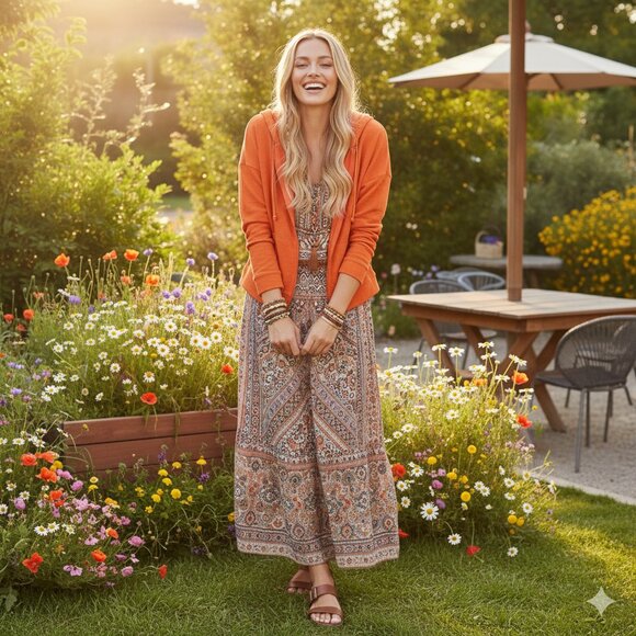 🌿 Large Orange Textured Old Navy Zip-Up Jacket - Picture 8 of 11